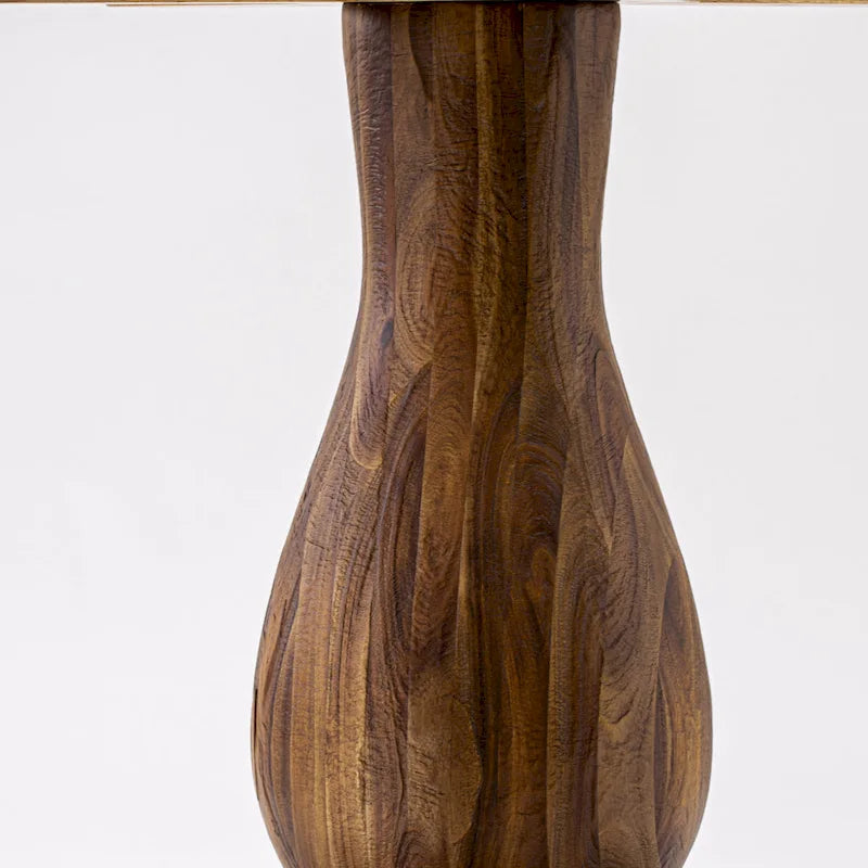 East West Furniture Ferris Modern Dining Table - a Round Kitchen Table Top with Pedestal Base, 48x48 Inch, (Finish Options)