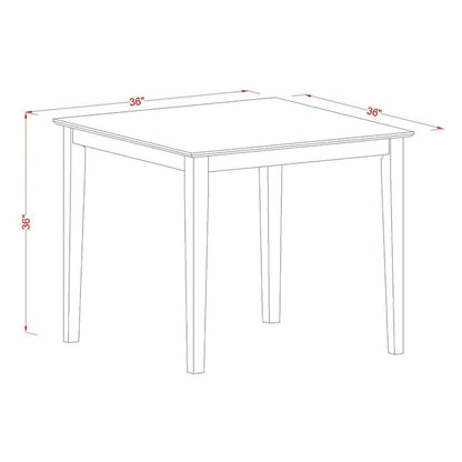 East West Furniture Vernon Square Bar Height Counter Table for Small Spaces(Finish Options)