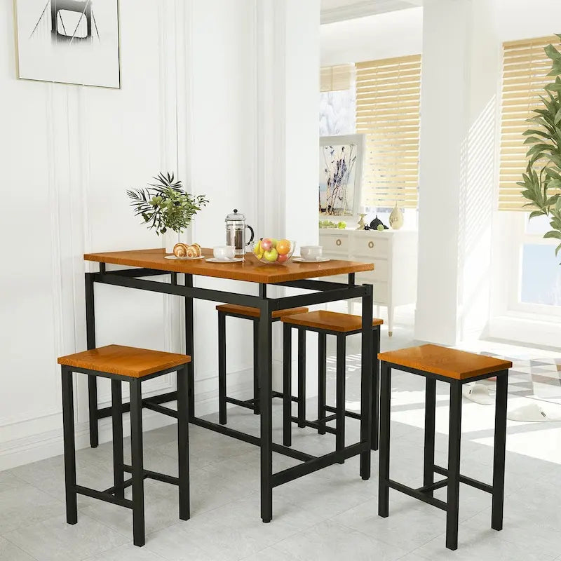 Mieres Modern Farmhouse Counter Height Pub 5-piece Dining Set