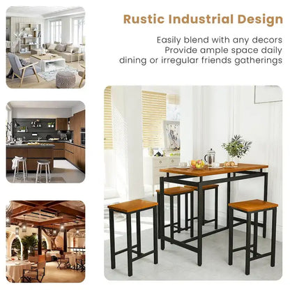 Mieres Modern Farmhouse Counter Height Pub 5-piece Dining Set