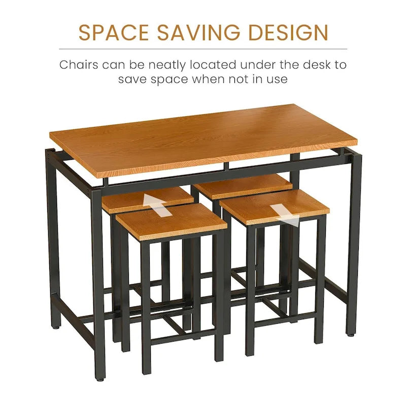 Mieres Modern Farmhouse Counter Height Pub 5-piece Dining Set