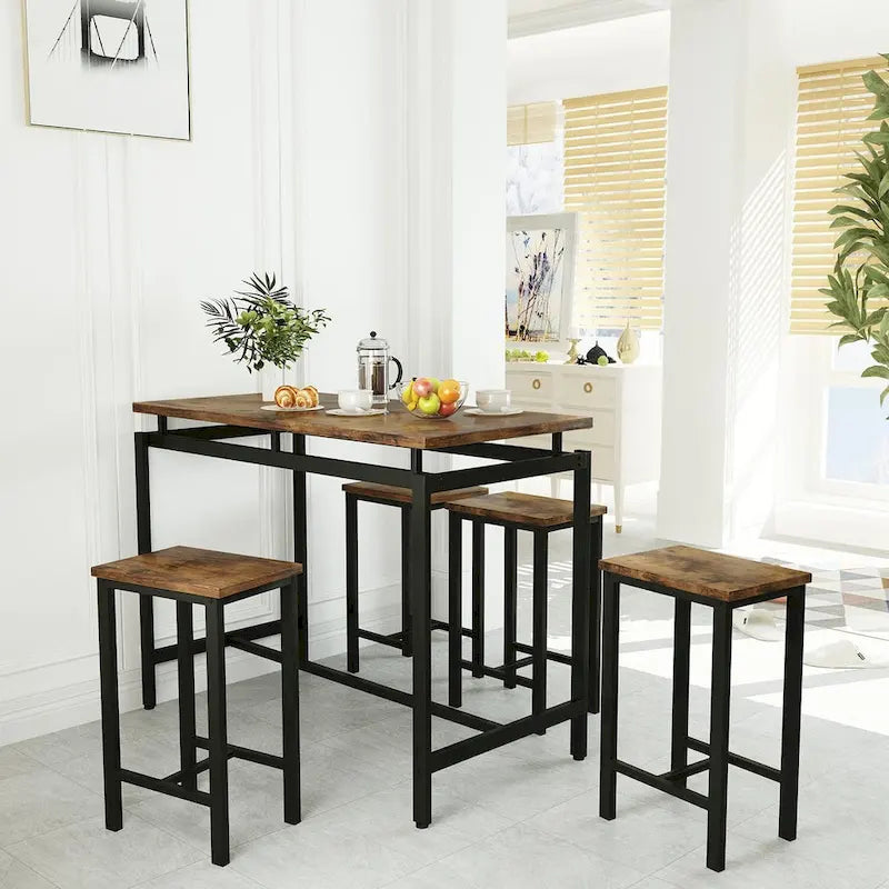 Mieres Modern Farmhouse Counter Height Pub 5-piece Dining Set