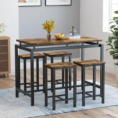 Mieres Modern Farmhouse Counter Height Pub 5-piece Dining Set