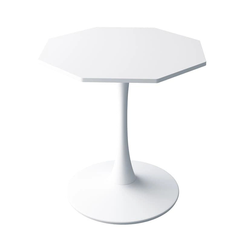 Grondin Modern Minimalism Style 31.5 Octagonal Dining Table with MDF Top and Pedestal Metal Base, Tulip Small Bar Table