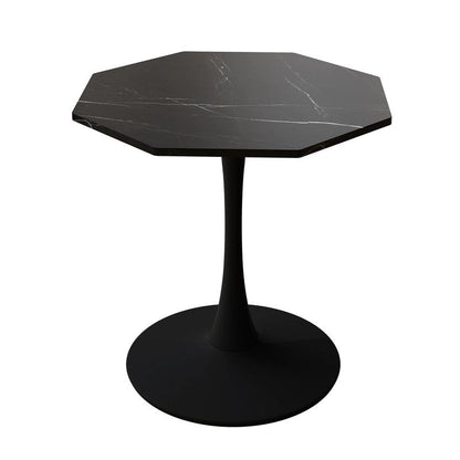 Grondin Modern Minimalism Style 31.5 Octagonal Dining Table with MDF Top and Pedestal Metal Base, Tulip Small Bar Table