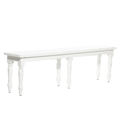 Wood Long Slim Bench - White - Roche River Decor - 12Wx63Lx18H