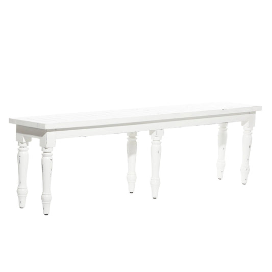 Wood Long Slim Bench - White - Roche River Decor - 12Wx63Lx18H