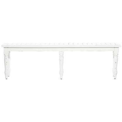 Wood Long Slim Bench - White - Roche River Decor - 12Wx63Lx18H