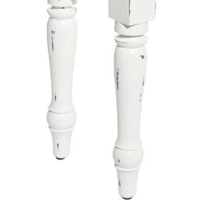 Wood Long Slim Bench - White - Roche River Decor - 12Wx63Lx18H