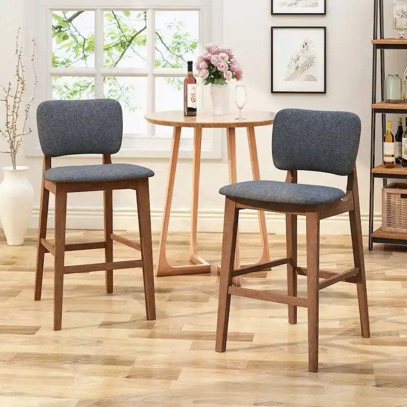 Fessenden 42-in. Upholstered-seat Wood Bar Chairs (Set of 2) by Christopher Knight Home