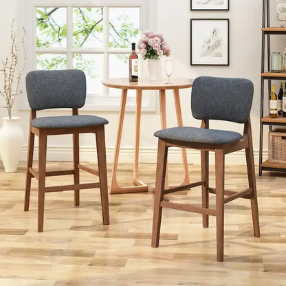 Fessenden 42-in. Upholstered-seat Wood Bar Chairs (Set of 2) by Christopher Knight Home