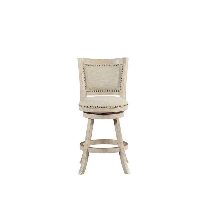 Melrose High Back Swivel Wood Counter Stool