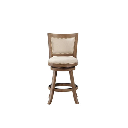 Melrose High Back Swivel Wood Counter Stool