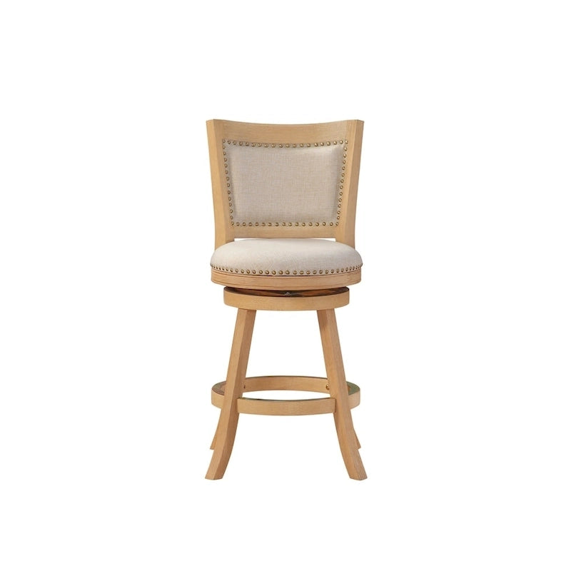 Melrose High Back Swivel Wood Counter Stool