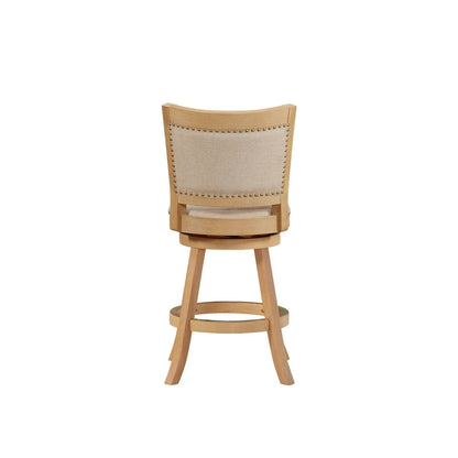 Melrose High Back Swivel Wood Counter Stool