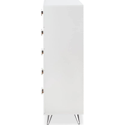 Modern Rectangular Wooden 5-Drawers Chest