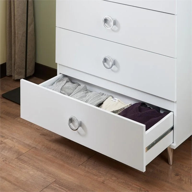 Modern Rectangular Wooden 5-Drawers Chest
