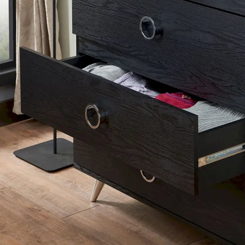 Modern Rectangular Wooden 5-Drawers Chest