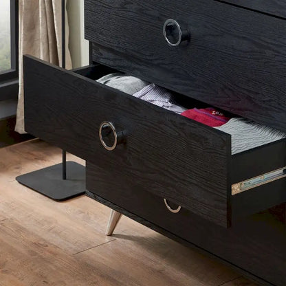 Modern Rectangular Wooden 5-Drawers Chest