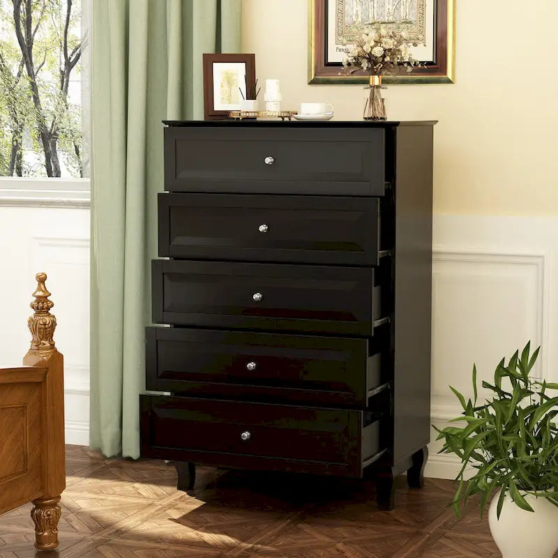 Side Tatble 5 Drawer Dresser Drawer Chest Tall Storage Cabinet