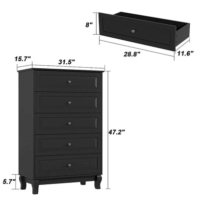 Side Tatble 5 Drawer Dresser Drawer Chest Tall Storage Cabinet