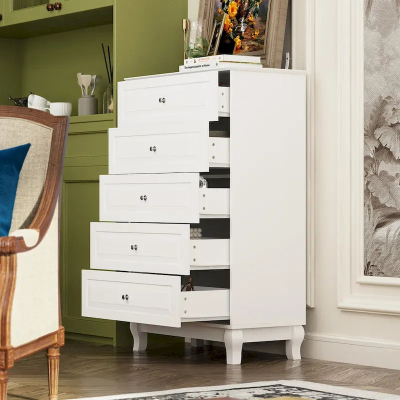 Side Tatble 5 Drawer Dresser Drawer Chest Tall Storage Cabinet