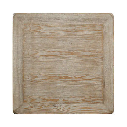 Artissance Peking Square Side Table w/Drawer, 27Inch Tall, White Wash