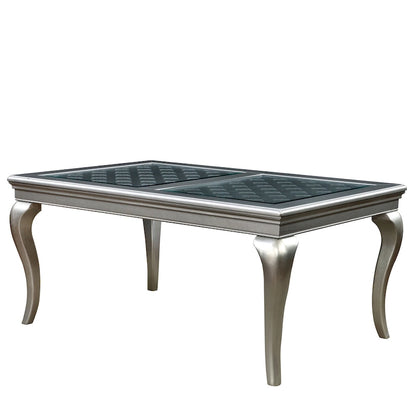 Tily Glam Gold Faux Leather 7-Piece Dining Table Set by Furniture of America