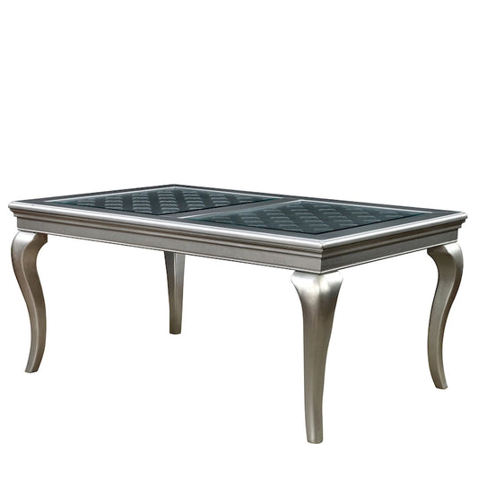 Tily Glam Gold Faux Leather 7-Piece Dining Table Set by Furniture of America