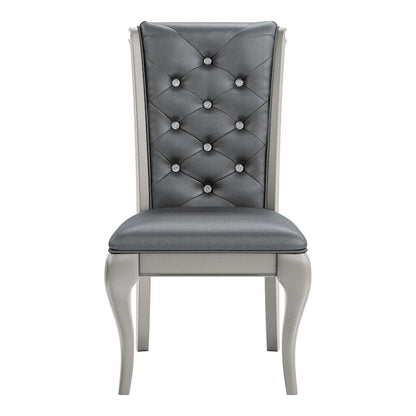 Tily Glam Gold Faux Leather 7-Piece Dining Table Set by Furniture of America