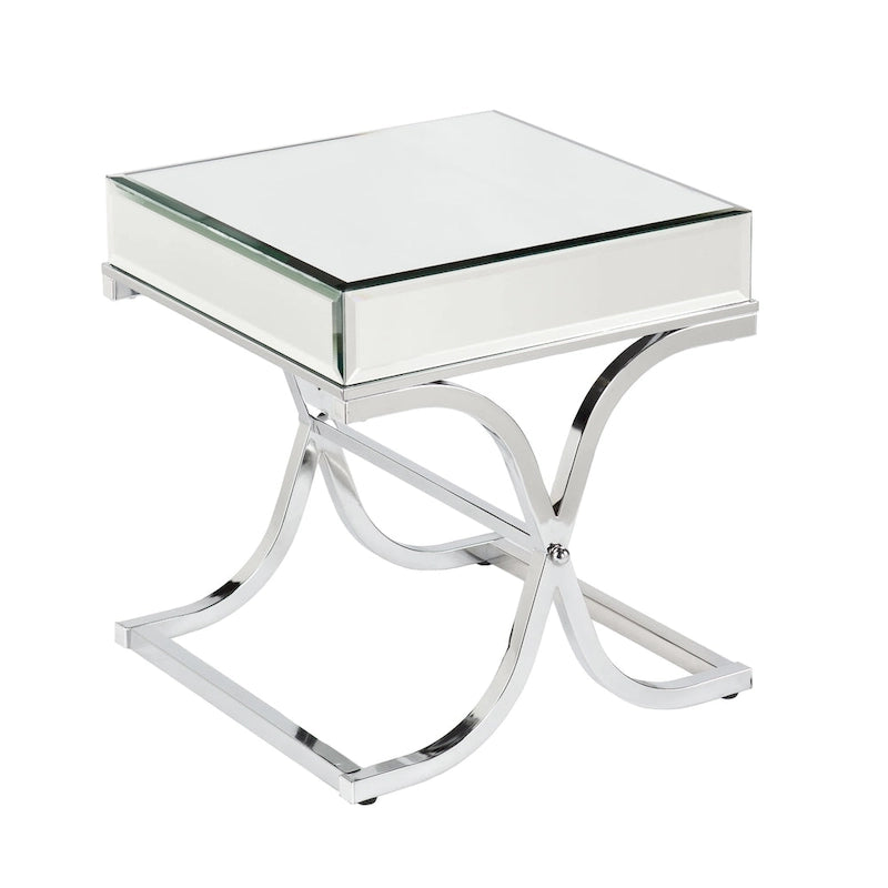 SEI Furniture Olivia Chrome Mirrored Side Table