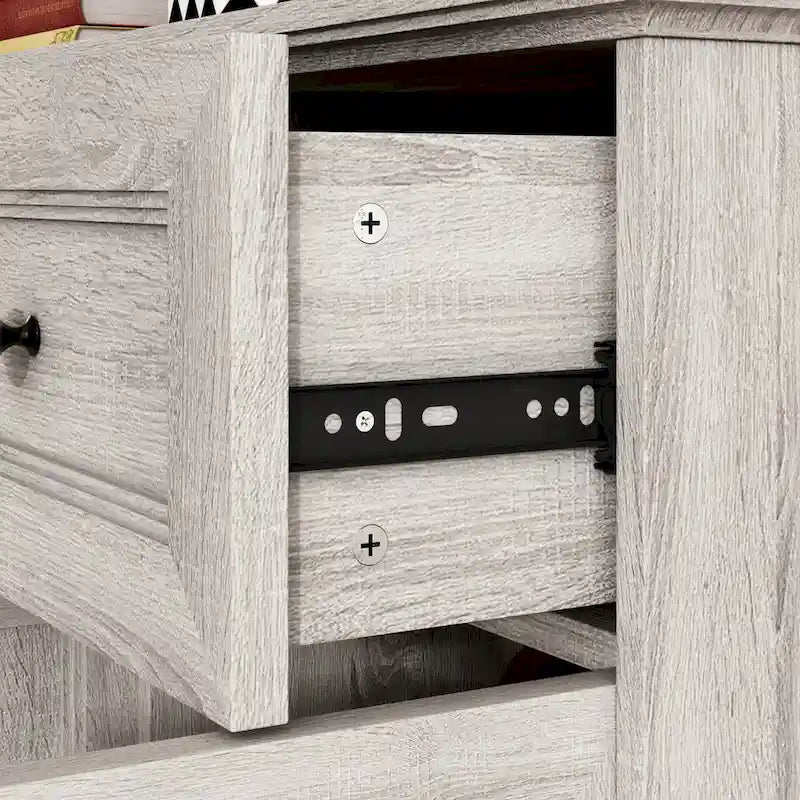 Elegant Wood-Grain Buffet Cabinet with Adjustable Shelves Sideboard