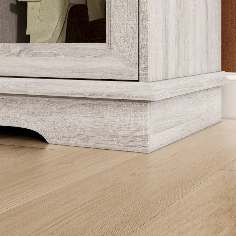 Elegant Wood-Grain Buffet Cabinet with Adjustable Shelves Sideboard