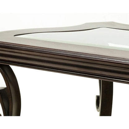 Traditional control table tempered glass top and middle shelf, retro living room foyer hallway entrance table