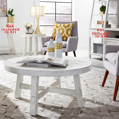 Modern Farmhouse Flea Market White Distressed 3 Piece Set