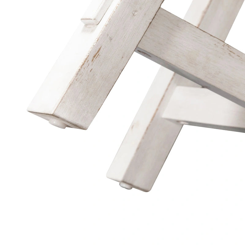 Modern Farmhouse Flea Market White Distressed 3 Piece Set