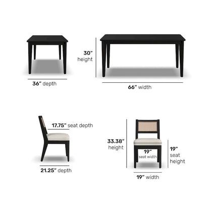 Brentwood Black Wood Rectangle Dining Set by Homestyles - 66 x 30 x 36