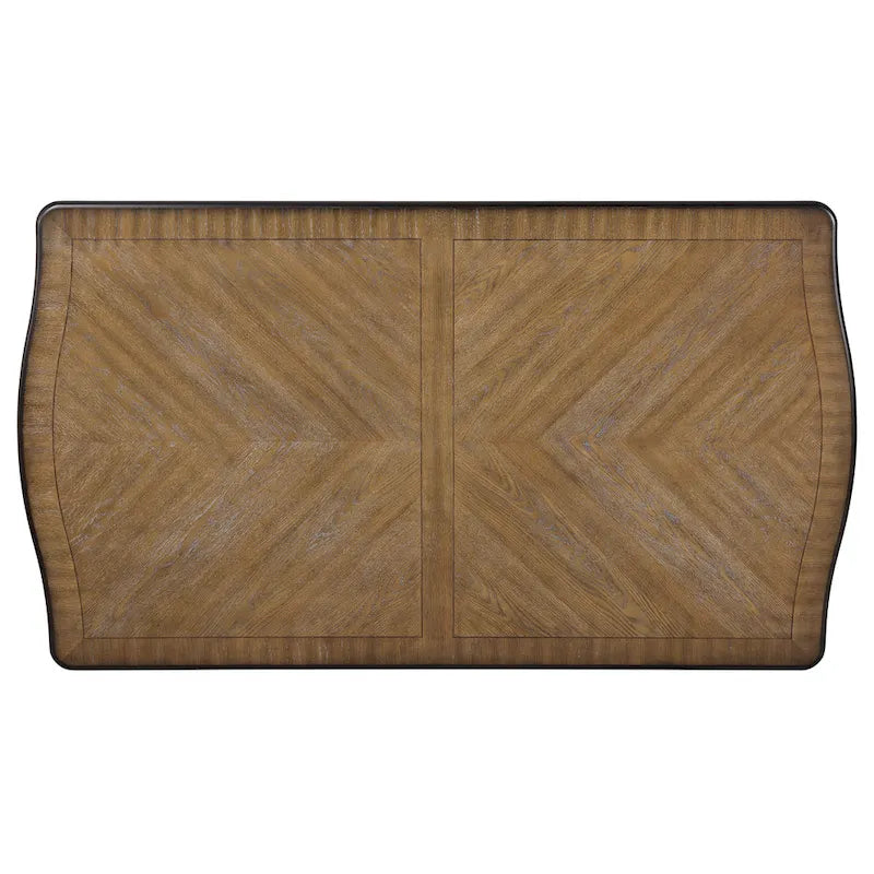 Roundhill Furniture Belleza French Country 7-Piece Dining Set in Antique White and Weathered Oak Finish