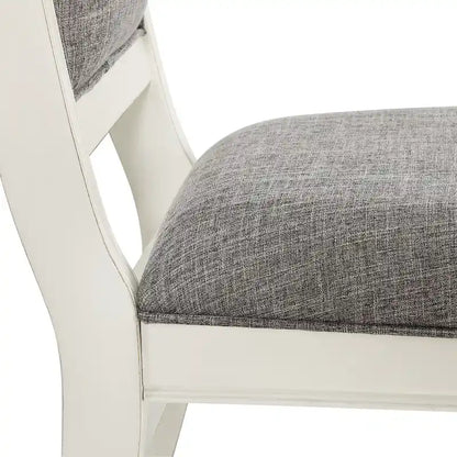 Roundhill Furniture Belleza French Country 7-Piece Dining Set in Antique White and Weathered Oak Finish