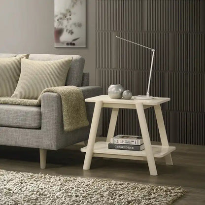 Roundhill Furniture Metz Mid-Century Wood Shelf 3-Piece Coffee Table Set