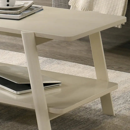 Roundhill Furniture Metz Mid-Century Wood Shelf 3-Piece Coffee Table Set