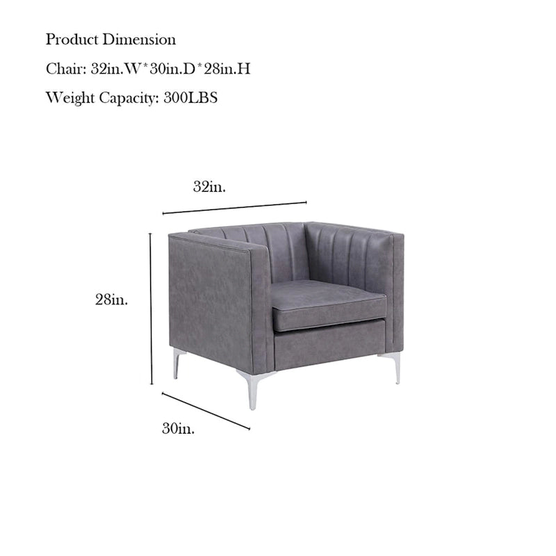 Morden Fort Modern Living Room Sofa Set, 3-Piece Sofa Set Couch,Loveseat and Chair