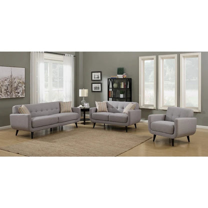Crystal Grey 3-Piece Living Room Sofa Set