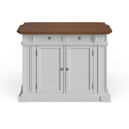 Copper Grove Cannington White Distressed Oak Kitchen Island
