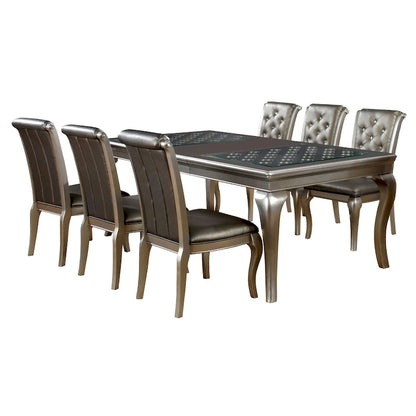 Tily Glam Grey Solid Wood 7-Piece Dining Set by Furniture of America