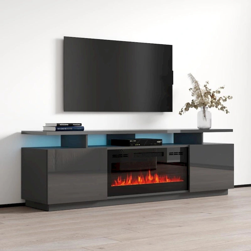 Meble Furniture Eva Modern TV Stand with Electric Fireplace
