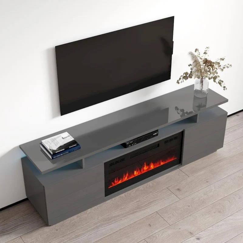 Meble Furniture Eva Modern TV Stand with Electric Fireplace