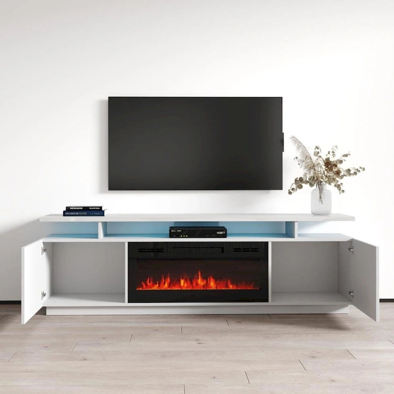 Meble Furniture Eva Modern TV Stand with Electric Fireplace