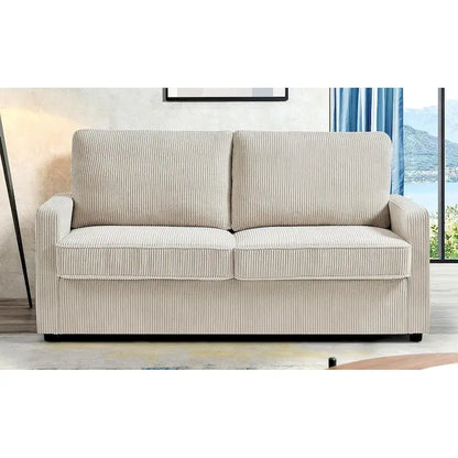 Manchester Corduroy 70 inch Square Arms Sleeper Sofa with Mattress
