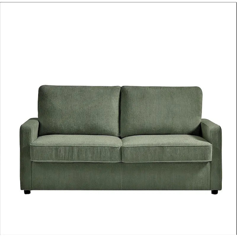 Manchester Corduroy 70 inch Square Arms Sleeper Sofa with Mattress